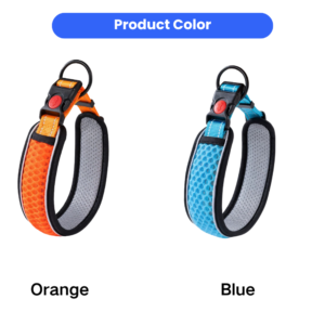 Breathable Reflective Padded Mesh Dog Collar with Safety Buckle 2 Colors Assorted – product view 2