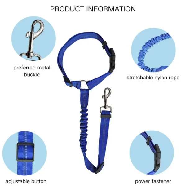 dctwm0032772-02.webp Car Safety Leash for Dogs with Elastic and Adjustable Strap – product view 2