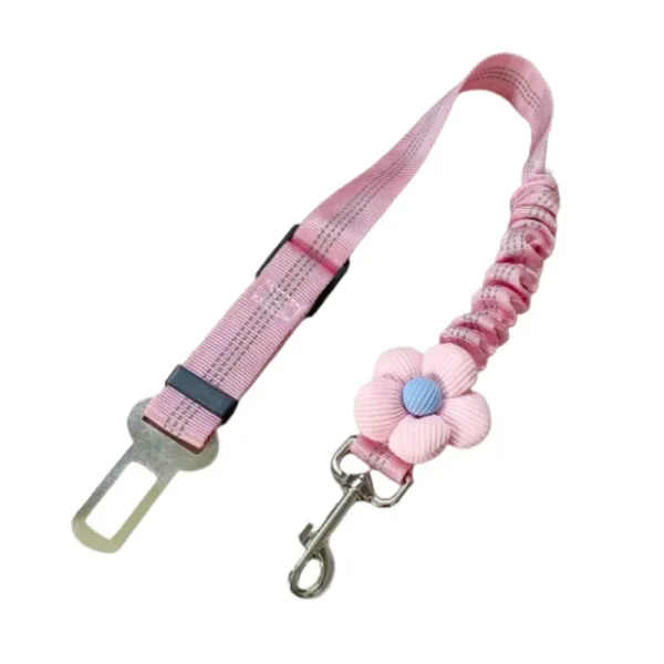 dctwm0083078-01.webp Retractable Car Safety Belt with Flower Decor for Dogs and Cats