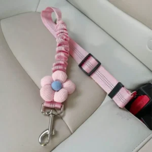 dctwm0083078-03.webp Retractable Car Safety Belt with Flower Decor for Dogs and Cats – product view 3