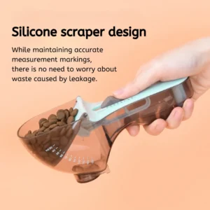 Adjustable Pet Food Scoop with Measuring Scale, Dog & Cat Food Portion Control – product view 2