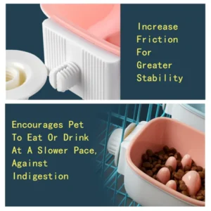 Hanging Dog Cat Water Dish Slow Feeder Pet Cage Bowls – product view 4
