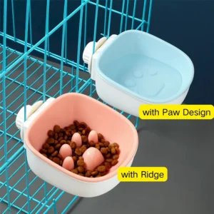 dfwwm0037074-05.webp Hanging Dog Cat Water Dish Slow Feeder Pet Cage Bowls – product view 5