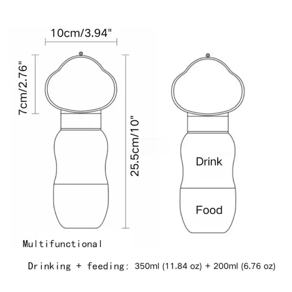 dfwwm0037574-02.webp Cute Cloud Portable Pet Food Storage Dog Travel Water Bottle – product view 2