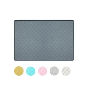Paw Pattern Silicone Pet Food Mat Waterproof Anti-Slip Dog Placemat Bowl Mats | Wholesale Slow Feeder Dog Mats