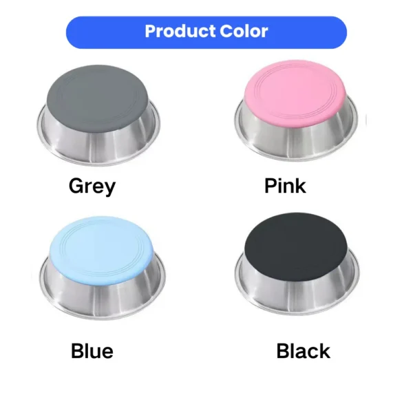 dfwwm0095332-02.webp Nonslip Silicone Base Stainless Steel Dog Bowls – product view 2