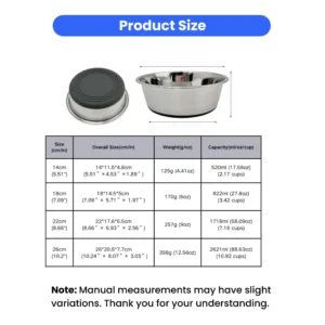 Nonslip Silicone Base Stainless Steel Dog Bowls – product view 3