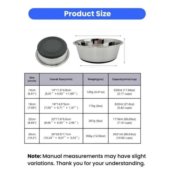 dfwwm0095332-03.webp Nonslip Silicone Base Stainless Steel Dog Bowls – product view 3