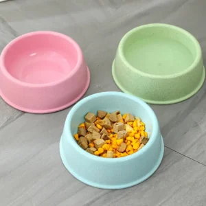 dfwwm0102251-03.webp Simple Round Wheat Straw Material Pet Water Bowl Cat Dog Food Bowls – product view 3