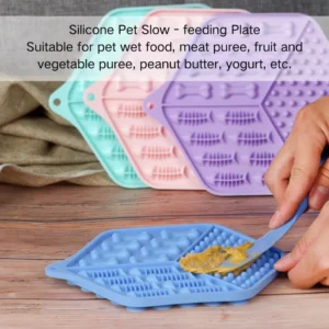 Silicone Pet Slow-Feeding Plate with Suction Cup Anti-Choking Licking Mat – product view 4