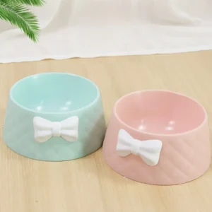 Durable Bowknot Pet Feeding Bowl – product view 2