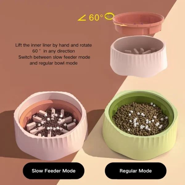 dfwwm0116405-05.webp Anti-Slip Detachable Switchable Mode Pet Feed Dog Slow Food Bowl – product view 5