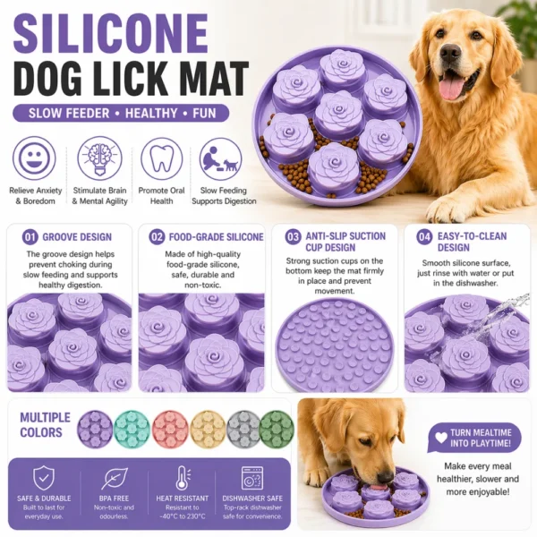 dfwwm0116994-04.webp Slow-Feeding Plate Dog Suction-Cup Licking Mat – product view 4