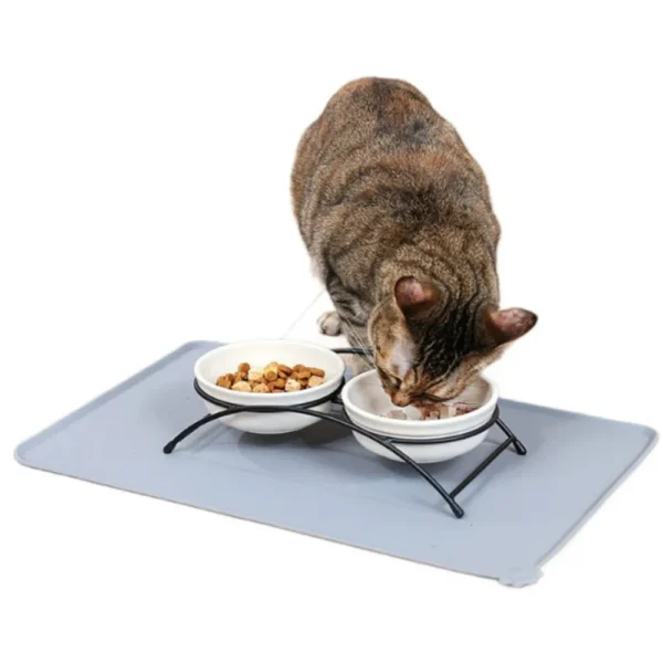 Easy Cleaning Waterproof Water Food Dish Mat Silicone Pet Bowl Mat