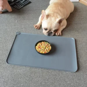dfwwm0119460-05.webp Easy Cleaning Waterproof Water Food Dish Mat Silicone Pet Bowl Mat – product view 5