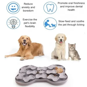 dfwwm0120090-02.webp Pet Slow-Feeding Plate Silicone Feeding Mat Silicone Bone-Shaped Pet Slow-Feeding Mat – product view 2