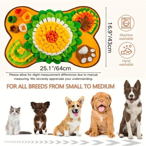 dfwwm0120669-03.webp Interactive Dog Snuffle Mat Puzzle Slow Feeding Puppy Training Mat – product view 3