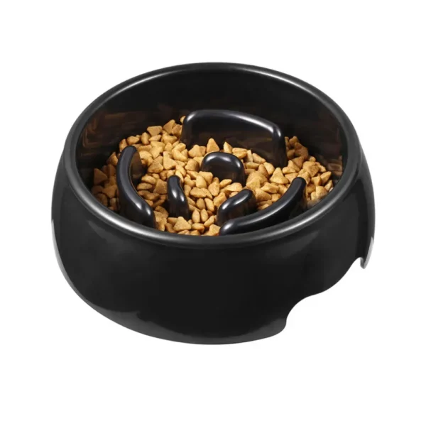 Black Cat Dog Slow Food Puzzle Bowl Pet Slow Feed Bowl