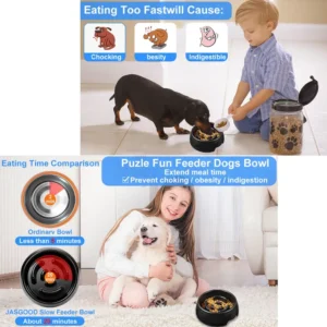 Black Cat Dog Slow Food Puzzle Bowl Pet Slow Feed Bowl – product view 3