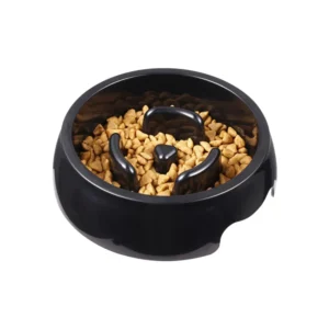 Black Pet Slow Food Puzzle Bowl Cat Dog Slow Feed Bowl