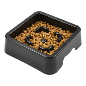 Black Cat Dog Slow Food Puzzle Bowl Pet Slow Feed Bowl