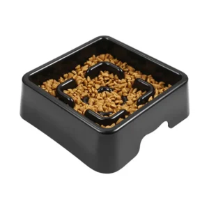 Black Cat Dog Slow Puzzle Bowl Food Pet Slow Feed Bowl