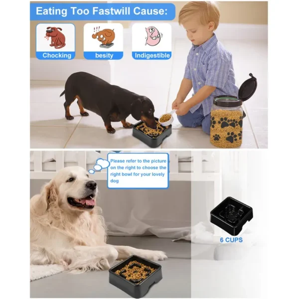 dfwwm0125491-02.webp Black Cat Dog Slow Puzzle Bowl Food Pet Slow Feed Bowl – product view 2