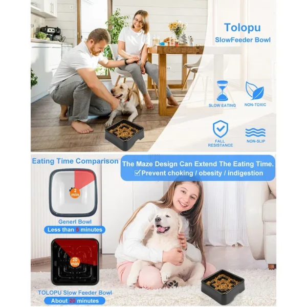 dfwwm0125491-03.webp Black Cat Dog Slow Puzzle Bowl Food Pet Slow Feed Bowl – product view 3