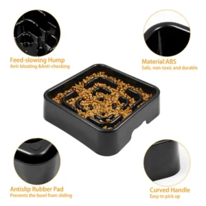 dfwwm0125558-05.webp Black Cat Dog Slow Feed Food Puzzle Pet Slow Bowl – product view 5