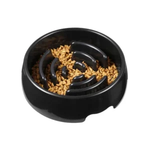Black Slow Feed Food Cat Dog Puzzle Bowl Pet Slow Bowl