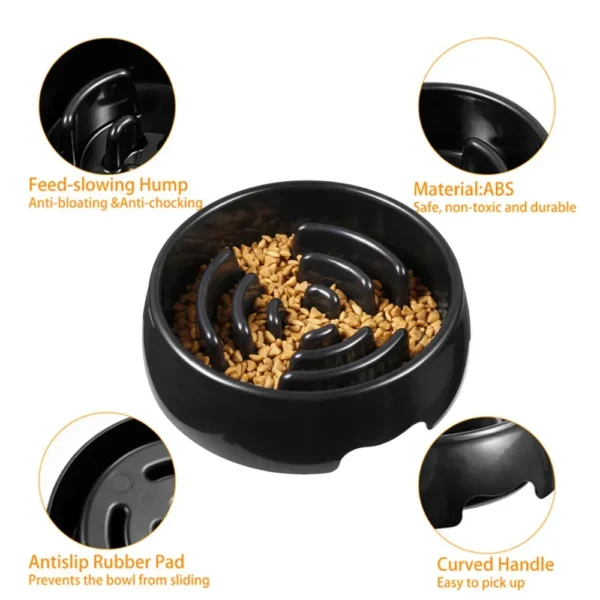 dfwwm0126157-03.webp Black Slow Feed Food Cat Dog Puzzle Bowl Pet Slow Bowl – product view 3