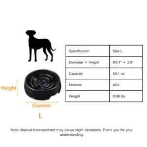 Black Slow Feed Food Cat Dog Puzzle Bowl Pet Slow Bowl – product view 4