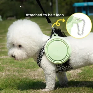 Collapsible TPE Dog Travel Bowl with Carabiner – product view 3