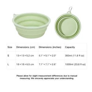 Collapsible TPE Dog Travel Bowl with Carabiner – product view 4