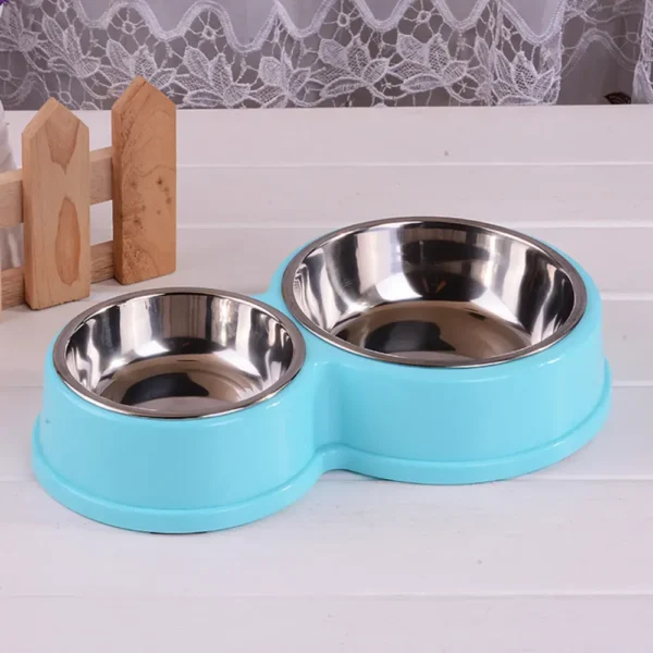 dfwwm0149311-04.webp Pet Water Food Bowl PP Material Stainless Steel Double Cat Dog Bowls – product view 4