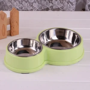 dfwwm0149311-05.webp Pet Water Food Bowl PP Material Stainless Steel Double Cat Dog Bowls – product view 5
