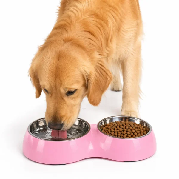 dfwwm0149582-01.webp Dog Cat Water Food Bowl PP Material Double Stainless Steel Pet Bowls