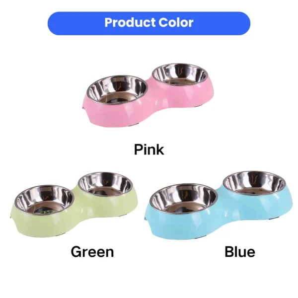 dfwwm0149582-02.webp Dog Cat Water Food Bowl PP Material Double Stainless Steel Pet Bowls – product view 2