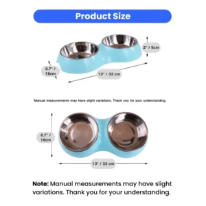 dfwwm0149582-03.webp Dog Cat Water Food Bowl PP Material Double Stainless Steel Pet Bowls – product view 3