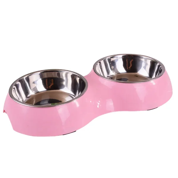 dfwwm0149582-06.webp Dog Cat Water Food Bowl PP Material Double Stainless Steel Pet Bowls – product view 6