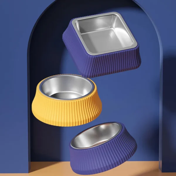 dfwwm0150577-04.webp Durable Pet Dog Feeding Bowl with Stainless Steel Insert – product view 4