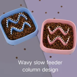 Square Anti-Spill Non-Slip PP Pet Slow Feeder Bowl – product view 2