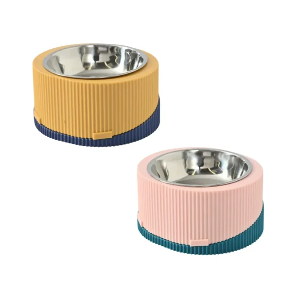 Detachable Double Bowl Stainless Steel Pet Feeder and Slow Feeder Base