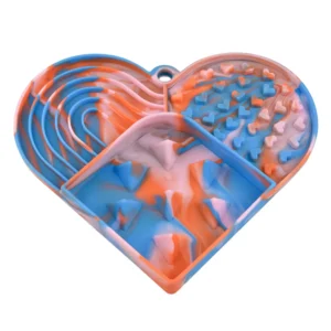 Valentine’s Day Colorful Heart-Shaped Non-Slip Slow Feed Design Pet Lick Mat | Wholesale Dog Lick Mats