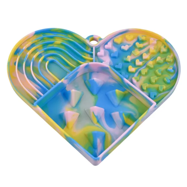 dfwwm0153548-03.webp Valentine's Day Colorful Heart-Shaped Non-Slip Slow Feed Design Pet Lick Mat – product view 3