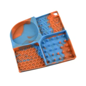 Colorful Slow Feed Design Silicone Pet Lick Mat with Suction Base