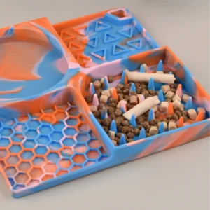 dfwwm0153892-02.webp Colorful Slow Feed Design Silicone Pet Lick Mat with Suction Base – product view 2