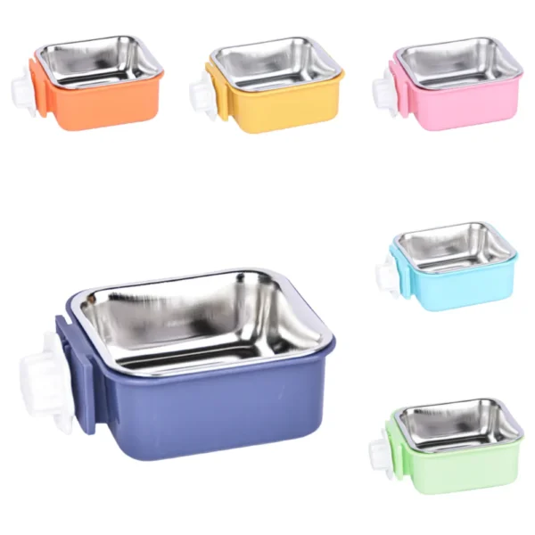 dfwwm0154746-02.webp Clip-On Cage Feeder Stainless Steel Pet Bowl – product view 2