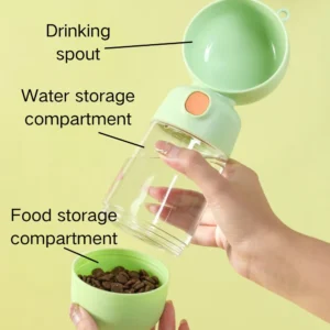 Portable Dual Storage for Food and Water Leak Proof Pet Bottle – product view 3