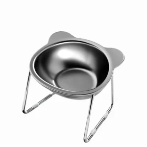 Bear-Shape Anti-Slip Stainless Steel Elevated Pet Bowls
